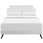 Modway Laura Vinyl Full Platform Bed with Round Splayed Legs - White-Mounts in Four Locations