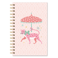 Studio Oh! Medium Spiral Notebook - 5-3/4" x 8-3/4" - Lined - 80 Sheets - Leopard on Parade-Hardcover, 160 pages