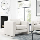 Modway Visible Boucle Fabric Armchair - Ivory-Dense Foam Padding