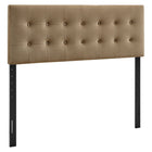 Modway Emily Stain-Resistant Performance Velvet Queen Size Headboard - Taupe-Stain-Resistant Performance Velvet
