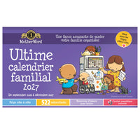 MotherWord 2026-2027 Magnetic Family Fridge Calendar - 9-1/2" H x 15" W - French-16 months: September 2026 - December 2027