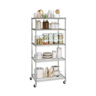 Seville Classics 5-Tier NSF Steel Wire Shelving Rack with Wheels - 72" H x 36" W x 24" D-1 Year Limited Manufacturer Warranty