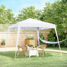 Outsunny 8 ft W x 8 ft L Pop Up Canopy Foldable Outdoor Canopy Tent with Bag - White-Easy to fold and unfold with a pop-up design