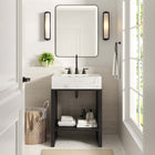 Modway Gridiron 24" Bathroom Vanity - White/Black-8" Centerset Faucet Holes