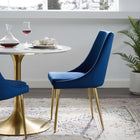 Modway Viscount Modern Accent Performance Velvet Dining Chair - Navy-Performance Velvet Polyester Upholstery