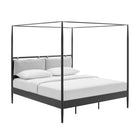 Modway Marlowe 4-Poster Canopy Metal King Platform Bed - Charcoal-Assembly Required