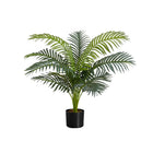 Monarch Specialties 34" Artificial Indoor Palm Tree - Floor - Black Pot-Add a tropical burst of greenery to any floor of your home or office with this 34" tall artificial indoor palm tree in a 5" black pot
