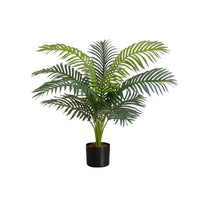 Monarch Specialties 34" Artificial Indoor Palm Tree - Floor - Black Pot-Add a tropical burst of greenery to any floor of your home or office with this 34" tall artificial indoor palm tree in a 5" black pot