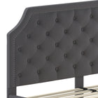 Flash Furniture Brighton King Size Tufted Upholstered Platform Bed - Dark Grey Fabric-15 Wood Support Slats
