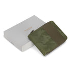 Champs Camo Leather Zip Around Wallet - Green-9 Credit card slots