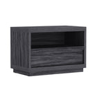 Manhattan Comfort Navis 32" Contemporary 1-Drawer Nightstand - Charcoal Grey-Smooth drawer glides ensure effortless opening and closing