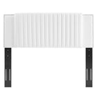 Modway Felicity Channel Tufted Performance Velvet Twin Headboard - White-Plywood & MDF Frame