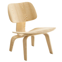 Modway Fathom Wood Lounge Chair - Natural-Mid-Century Modern Accent Chair