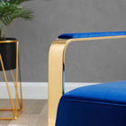 Modway Seg Performance Velvet Accent Chair - Gold Navy-Durable Stain-Resistant Fabric