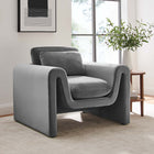 Modway Waverly Performance Velvet Armchair - Grey-Stain-Resistant Fabric