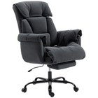 HOMCOM Executive Reclining Office Chair with Footrest and Folding Back - Dark Grey-Headrest, generously padded armrests, high back and footrest ensure full-body ergonomic support,