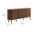 Modway Harlan 67" Fluted Oval Sideboard Cabinet - Walnut-Full-Extension Center Drawer