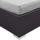 Modway Gather Outdoor Patio Ottoman - Espresso/Grey-Powder Coated Aluminum Frame