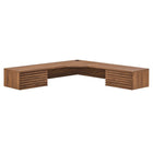 Modway Render 54.5" Wall Mount Corner Office Desk - Walnut-Mid-Century Corner Office Desk
