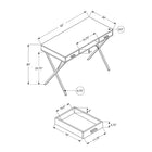 Monarch Specialties 7796 42" Computer Desk - Dark Taupe/Black Metal-Product dimensions: 42 inches L x 20 inches W x 30 inches H