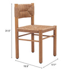 Zuo Iska Dining Chair - Natural - Set of 2-6