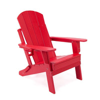 Lake Country HDPE Folding Adirondack Chair - Red-Cup Holder 