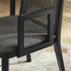 Modway Monarch Wood and Rattan Dining Armchair - Black/Grey-Non-Marking Floor Glides