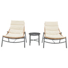 Manhattan Comfort Sunset Modern 3-Piece Patio Conversation Set - Cream-Modern 3-Piece Patio Conversation Set with 2 Chairs and 1 End Table