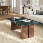 Modway Amistad Marble Coffee Table - Walnut Green Marble-Mango Wood Base