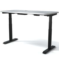 MotionGrey 55" Motion Electric Height Adjustable Standing Desk with German Dual Motors for Home and Office- White Top- Black-Electric height adjustable sit stand desk