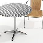 31.5'' Round Aluminum Indoor-Outdoor Table with 2 Beige Rattan Chairs (TLH-ALUM-32RD-020BGECHR2-GG)-7