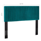 Modway Keira Performance Velvet Full/Queen Headboard - Teal-Vertical Striped Channel Tufting
