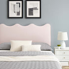 Modway Current Performance Velvet Full Platform Bed with Black Wood Legs - Pink-Reinforced Center Beam and Support Legs