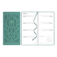 Letts of London 2027 Woodland Week to View Slim Size Planner - 5-7/8" x 3-1/8" - Green - Multilingual-12-Month: January 2027 to December 2027