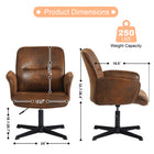 Homy Casa Swivel Conference Office Chair - Suede Brown Fabric-Breathable, easy-to-clean fabric with soft padded armrests