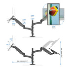 ShoppingAll Fully Adjustable Dual Monitor Stand Arm Mount and Laptop Trad Adapter - Black-Monitor can tilt from +90 degrees to -85 degrees