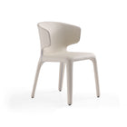 Manhattan Comfort Conrad 20.47" Mid-Century Modern Faux Leather Upholstered Dining Chairs - Cream - Set of 2-Refined Stitching with Contoured Back