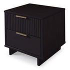 Manhattan Comfort Granville 18.11" Modern 2-Drawer Nightstand 2-Piece Set - Black-Open Contemporary Mop Base Side Legs. Adding Seamless Fashion Design and Durability