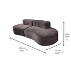 Exform Aubrey Three-Seat Sofa - Black-Ideal For: Homes, apartments, condos, hotels, offices, stores, commercial centers