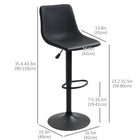 HOMCOM Adjustable Counter Height Kitchen Bar Stools - Grey - 2 Pack-The solid powder-coated steel frame is robust and long-lasting, ensuring longevity.
