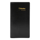 Blueline 2026 18-Month Monthly Pocket Planner - 6-1/2" x 3-1/2" - Assorted Colours - Bilingual-One month on each spread, one block per day