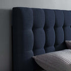 Modway Lily Upholstered Fabric Queen Headboard - Navy-Fine polyester upholstering