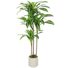 HOMCOM 4' Artificial Dracaena Tree - Green-Stands 4' tall with 60 realistic leaves for a lush appearance 