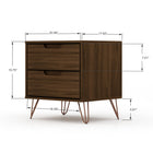 Manhattan Comfort Rockefeller Mid-Century Modern Dresser and Nightstand Set - Brown-17.62" L x 35.24" W x 30.15" H
