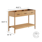 Modway Zaire 48" Single Sink Compatible Bathroom Vanity Cabinet - Natural-Two Spacious Side Drawers