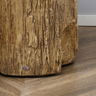 HOMCOM Concrete Finish Side Table - Natural Brown-Materials: Inorganic Ore Powder