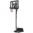 Soozier Portable Basketball Hoop with 43" Backboard and Fillable Base-Six height settings from 7.7-10ft (2.35-3.05m), quickly adjusted via handle
