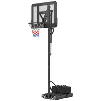 Soozier Portable Basketball Hoop with 43" Backboard and Fillable Base-Six height settings from 7.7-10ft (2.35-3.05m), quickly adjusted via handle
