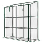 Outsunny Lean-to Mini Greenhouse with 3 Tier Shelves - Clear- Lean-to-wall design increases space utilisation and reduces wind impact
 