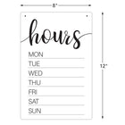 Cosco Indoor Dry Erase Business Hours Sign - 8" x 12" - White/Black-The reusable surface works with standard dry erase markers for quick changes without replacing the sign